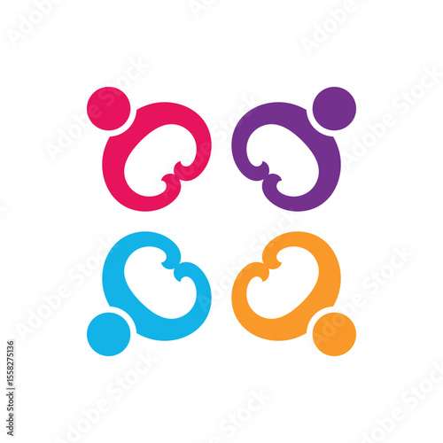 Colorful community group team People Logo Design