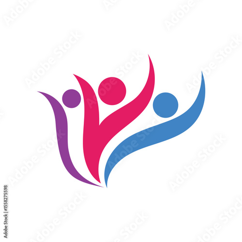 Colorful community group team People Logo Design