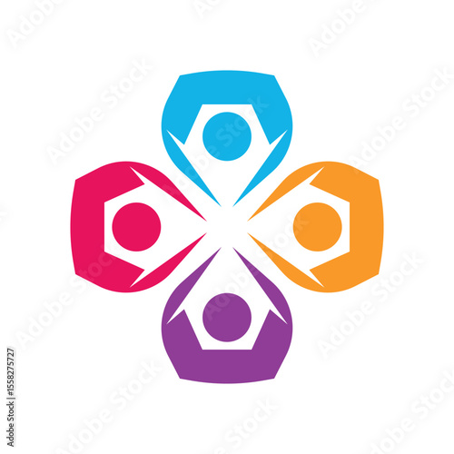 Colorful community group team People Logo Design