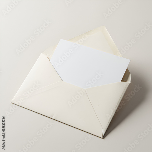 Blank white envelope with a note