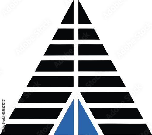 Modern Geometric Pyramid Logo Design With Blue Base  Abstract Symbol