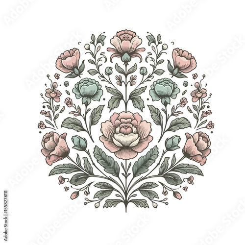 Romantic Hand Drawn Rose Flower Vector Illustration in Pastel Style Isolated on White Background