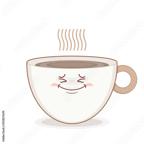 coffee cup hurt face cartoon cute