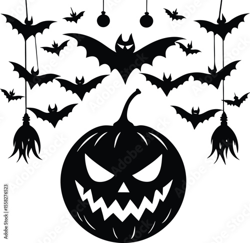 horror spooky ghost jack-o-lantern smile  