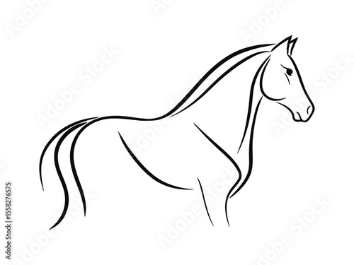 Continuous one-line drawing of a modern house, single line vector art illustration. 