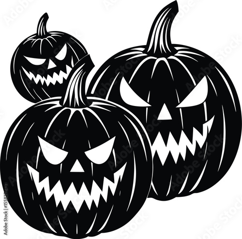 Scary jackolantern isolated on white background