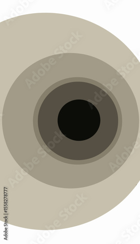 Abstract circular shapes in neutral tones with dark center  