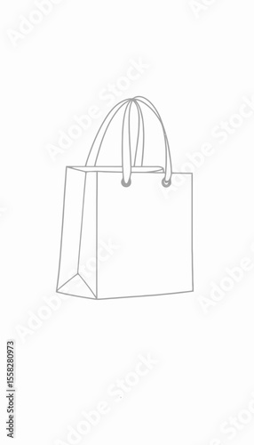 Simple outline of a shopping bag in minimalist design  