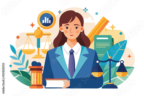 Legal assistant engaged in justice consultation at a law firm, exemplifying professionalism and dedication to client services in a supportive environment