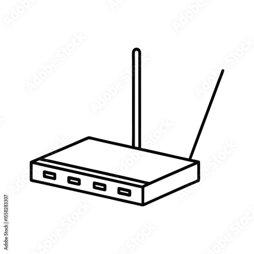 routers line art on white background