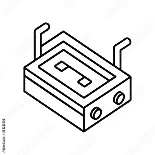bluetooth modules line art on white background