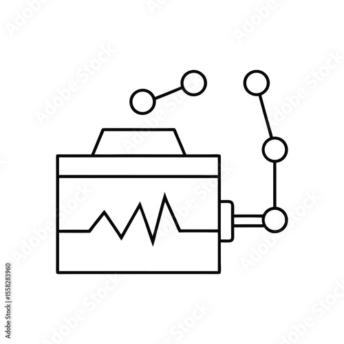 data loggers line art on white background