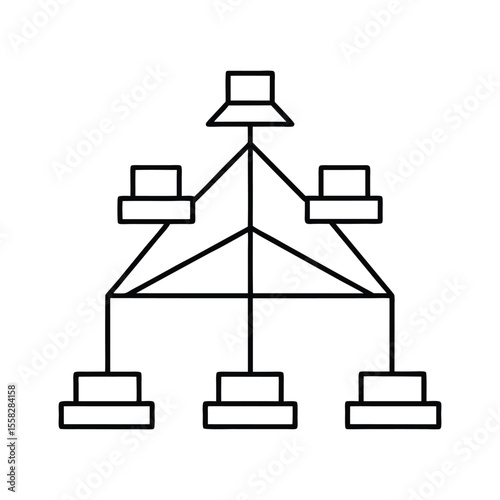 power distribution blocks line art on white background