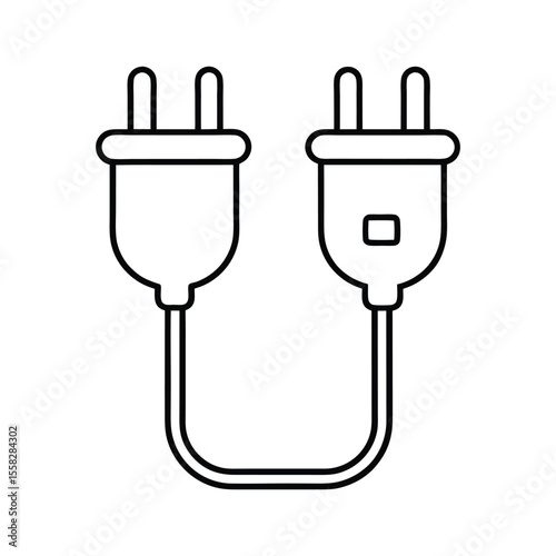 electric sockets line art on white background