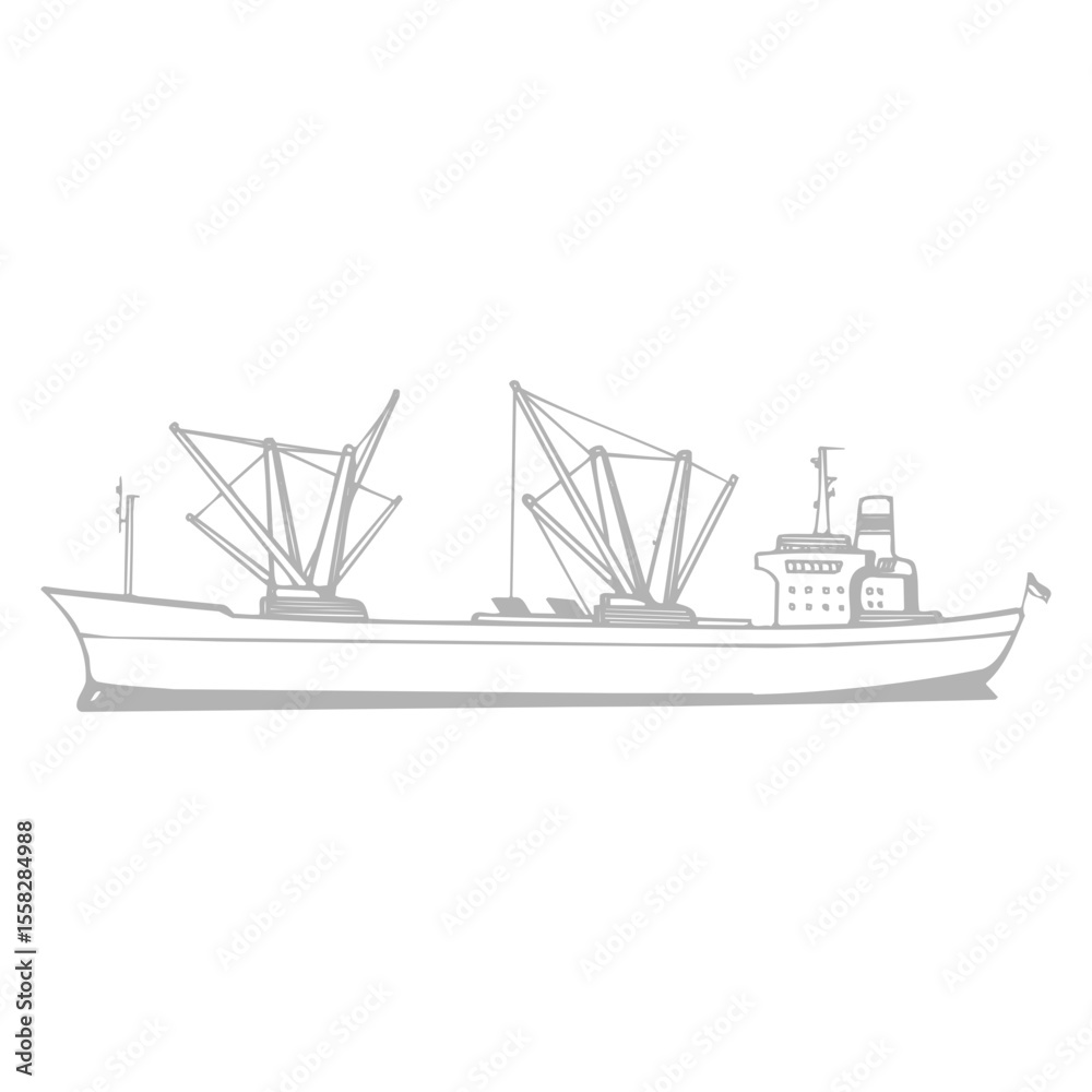 Obraz premium Dry Cargo Ship shadow