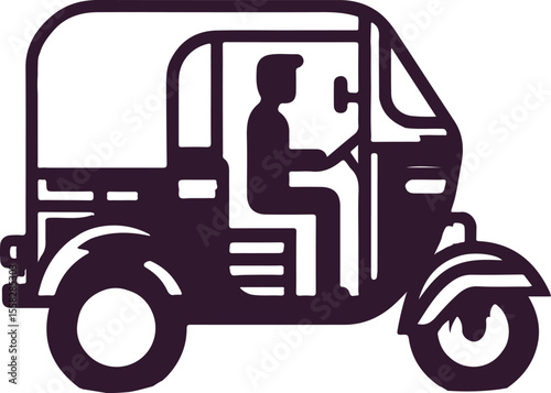 Auto rickshaw vector illustration isolated on a white background