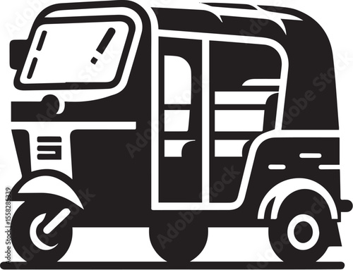 Auto rickshaw vector illustration isolated on a white background