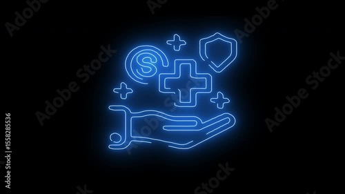 Digital healthcare and telemedicine icon with heart, cross and stethoscope