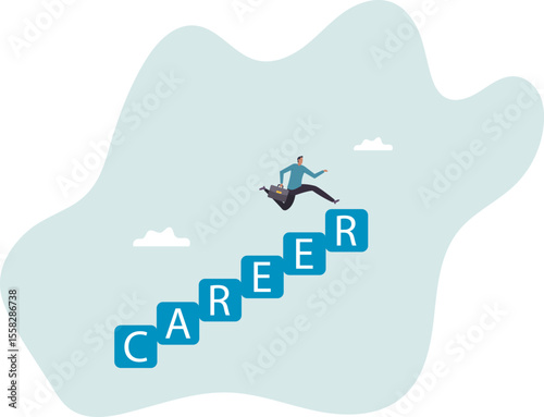 Career development, personal development or job promotion, work experience and responsibility growth.character for design.