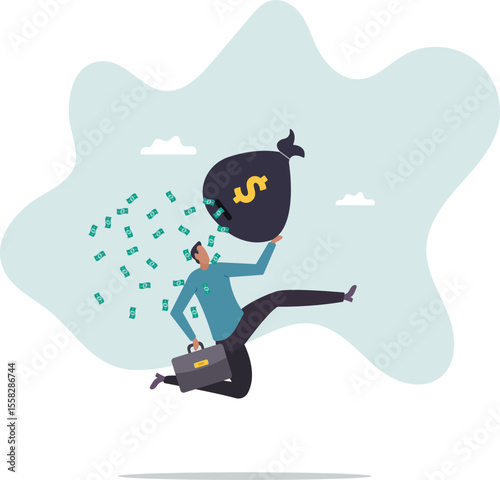 Lose money while trying to get out of stock market in crisis or recession, investment risk or fraud, mutual fund expense and cost.character for design.