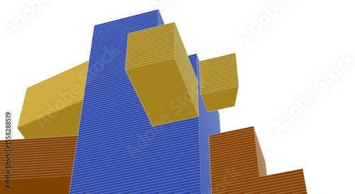 abstract modern architecture 3d rendering