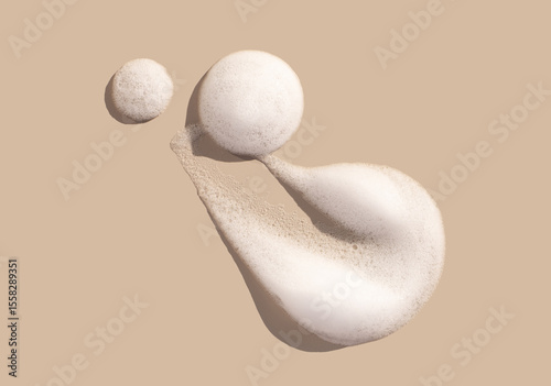 Cuadro en lienzo texture foam mousse foam cosmetic smear sample on beige background