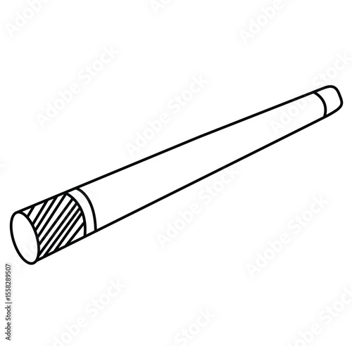 Cute cartoon hand drawn vector Cigarette outline.