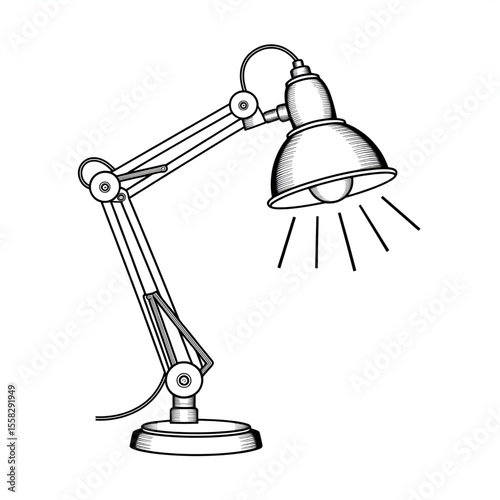 vector lamp illustration vector style coloring page 