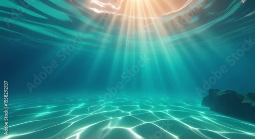 underwater scene sunlight streaming water illuminating rocks right side image image animated giv