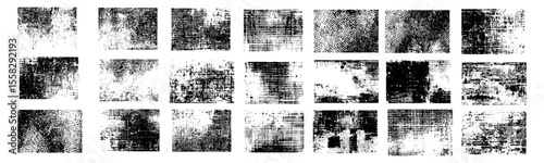 Set of abstract black paint strokes grunge overlay texture, A bundle of black and white paint scratched grunge texture, set dirty wall texture frame, grainy Black stamp textures with grunge effect.