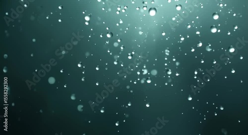 droplets window blue background creating beautiful serene atmosphere droplets glistening light reflect