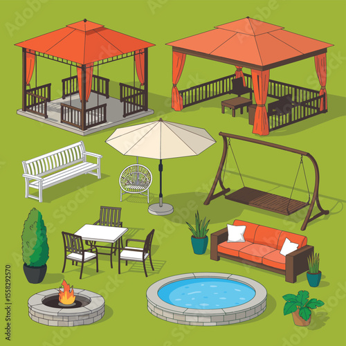 Outdoor Patio Furniture and Accessories Set