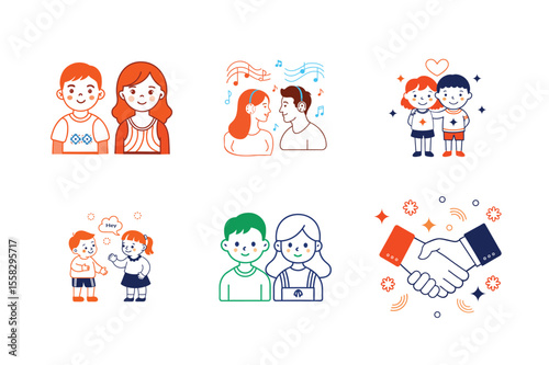 Friendship day design for t-shirt and greeting card vector illustration