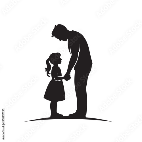 Loving father holding his child tenderly within a protective circular embrace