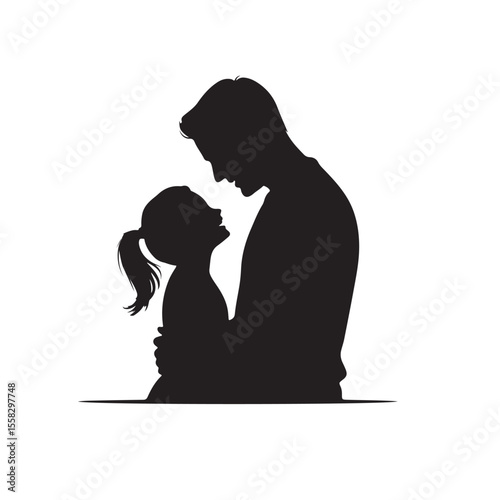Loving father holding his child tenderly within a protective circular embrace
