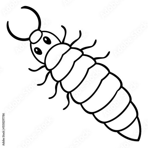 Silkworm Outline Design