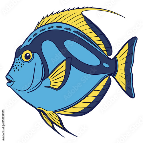 Cute cartoon fish vector illustration for aquarium or ocean life design