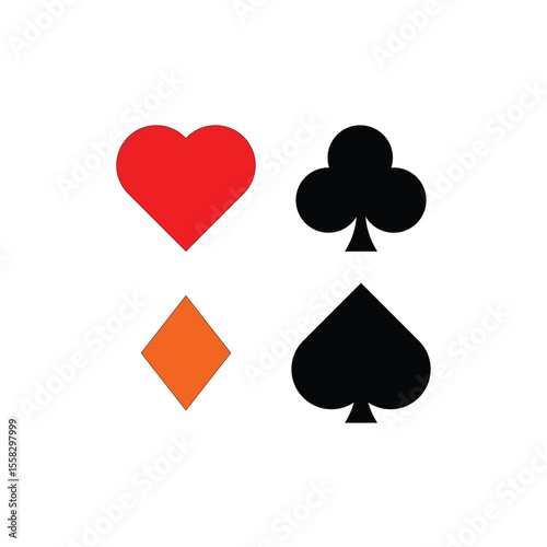 suit deck of playing cards. hearts diamonds clubs spades symbol. 