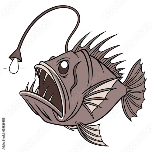 Cartoon fish vector illustration on a white background