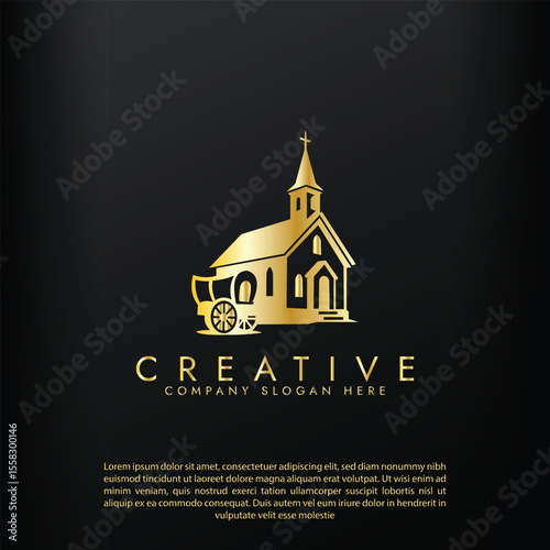 Pioneer Churches logo, featuring a cross symbol, symmetrical , and minimalist aesthetic vector illustration design
