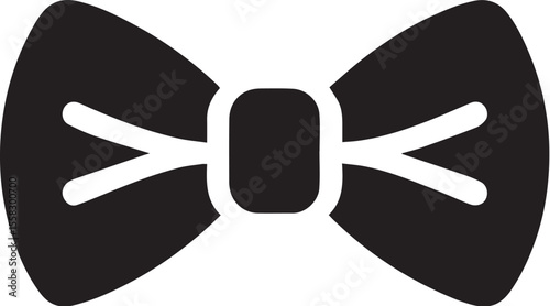black bowtie flat vector design.