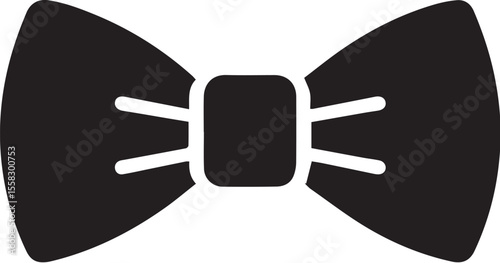 black bowtie flat vector design.