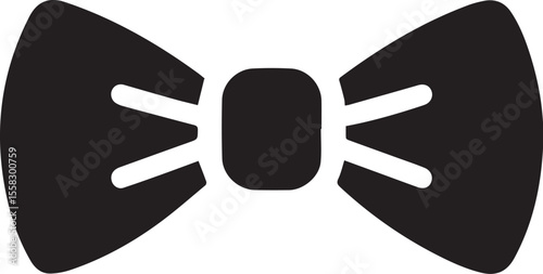 black bowtie flat vector design.