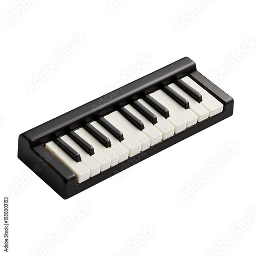 hyper realistic segment piano keyboard keys depressed mid chord, isolated pure white background subtle soft shadow clean studio simple art asset download digital graphic wallpaper mockup element textu