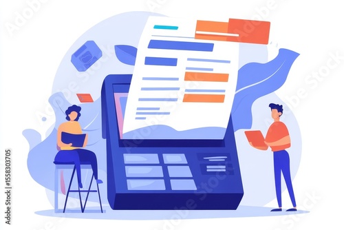 People calculating credit card invoices to pay debt, Generative AI