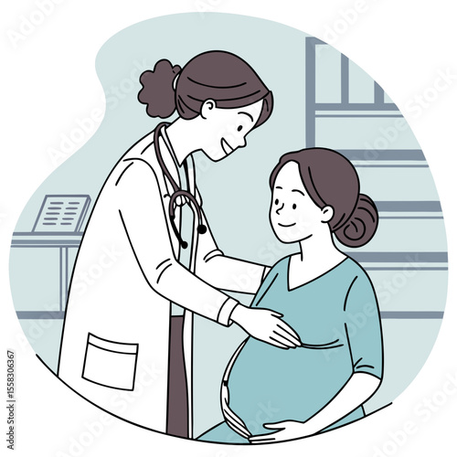 a doctor examining a pregnant woman
