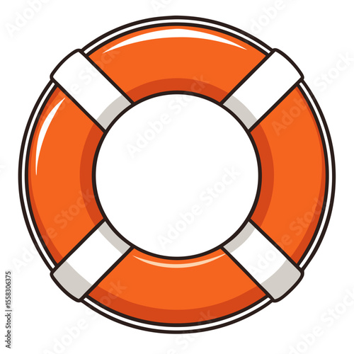A vibrant orange lifebuoy, a symbol of maritime safety and rescue, stands out boldly against a clean backdrop, instantly recognizable as a critical piece of safety equipment. generative AI