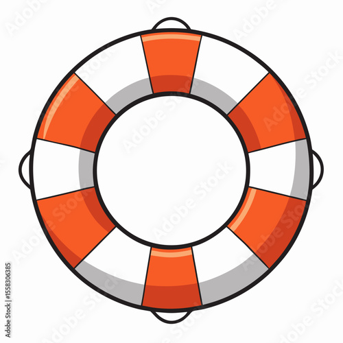 A graphic illustration of a life preserver, it embodies the concepts of safety, security, and aquatic leisure. The image suggests rescue, survival, and the spirit of nautical adventure. generative AI