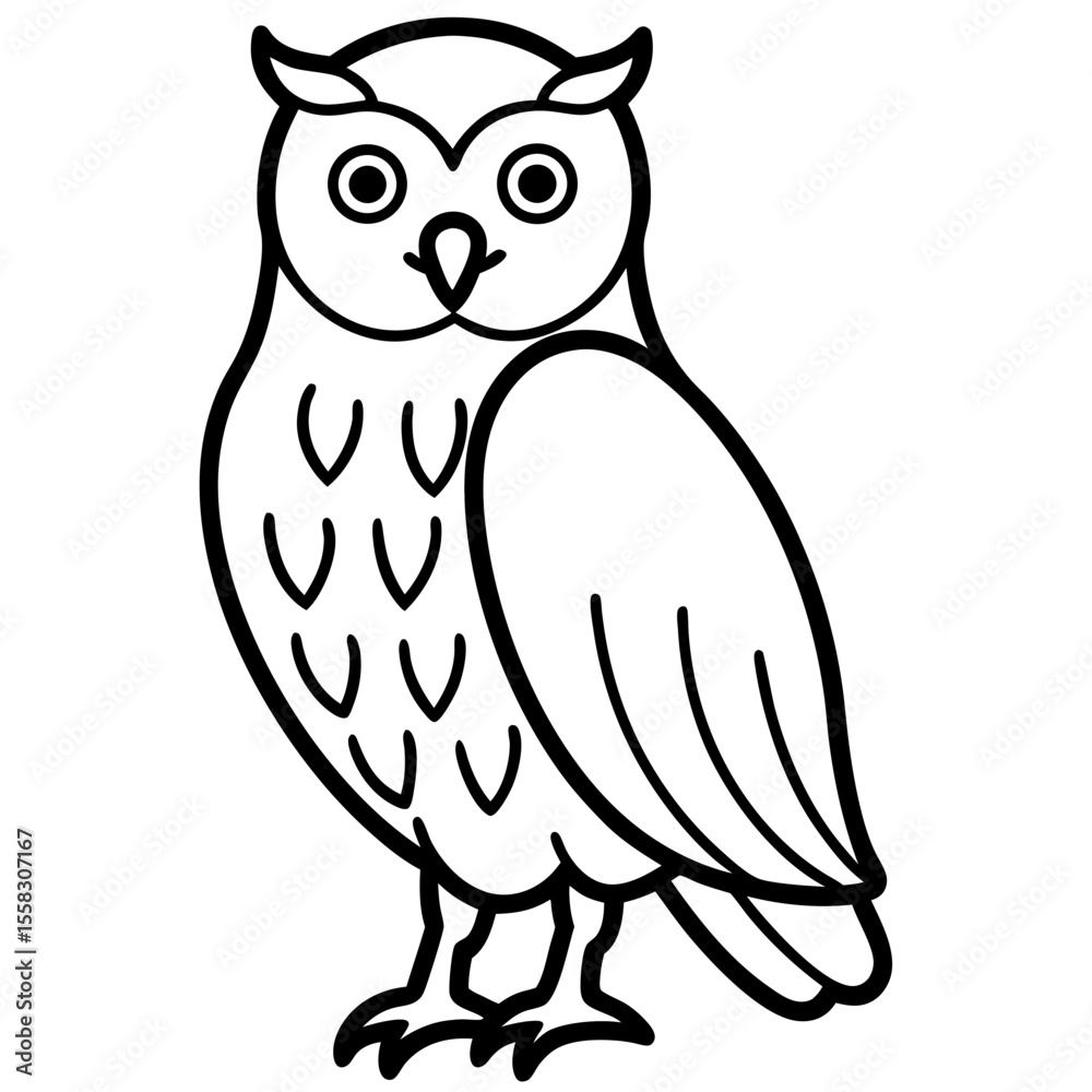 Obraz premium Snow Owl Vector Drawing