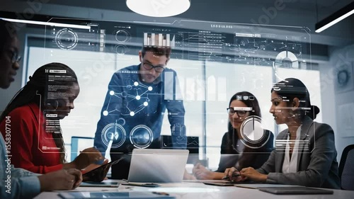 Business Meeting with Technology Insights in Office Environment - Video Presentation